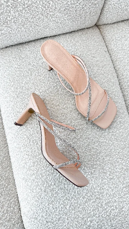 Stunning and eye-catching women's footwearFemi Heel - Nude Diamante