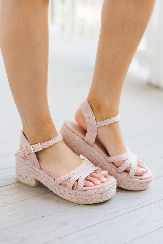 Versatile and chic women's shoes for everyday eleganceMatisse: Everyone's Watching Blush Pink Espadrille Platform Sandals