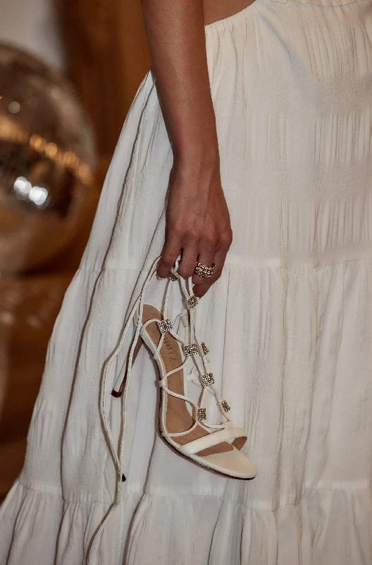 Chic and stylish women's shoes for fashion-conscious womenSCHUTZ Kallie Deluxe Nappa Nude Strappy Heel