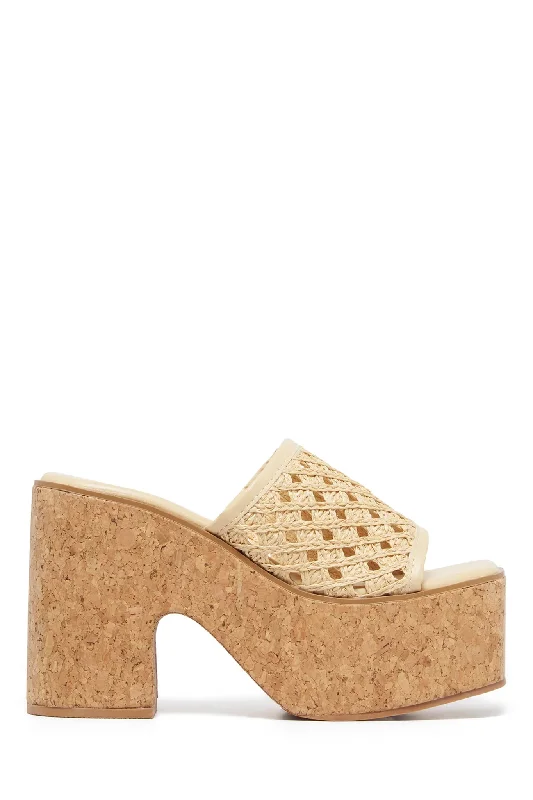 Chic and stylish women's shoes for fashion-conscious womenTHERAPY Delirium Platform Heel Raffia Natural