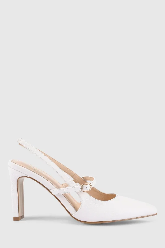 Versatile and stylish women's shoes for everyday chicVERALi Kimchi Slingback Block Heels White