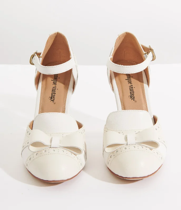 Bold and striking women's shoe fashionsUnique Vintage 1920s Beige & Cream Bow Heels