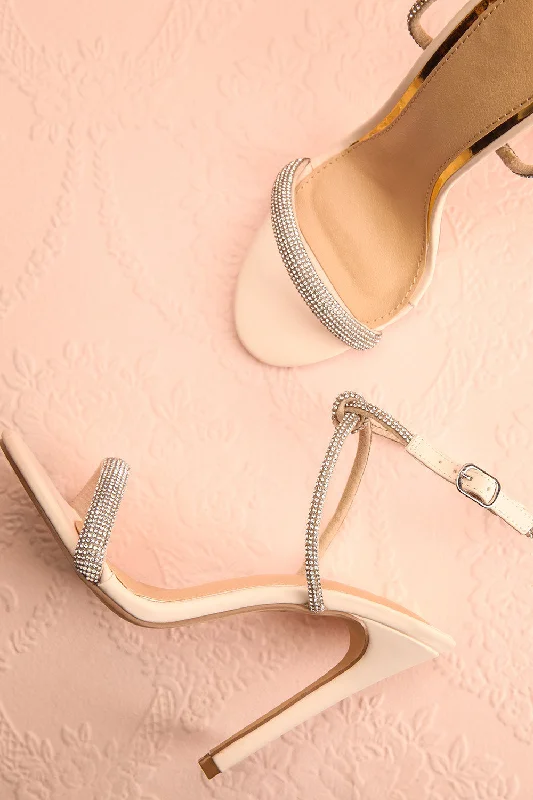Stylish and comfortable women's shoes for long days at workOdessa Beige | Sparkly Heeled Sandals