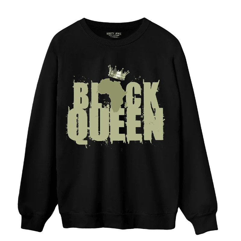 Feminine and romantic women's shoe designsNastyJamz Yeezy Slide Resin Sweatshirt Match Black Queen Crown