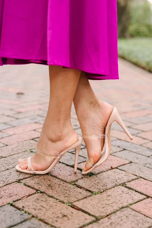 Elegantly crafted women's shoesTake A Stand Nude Clear Strap Heels