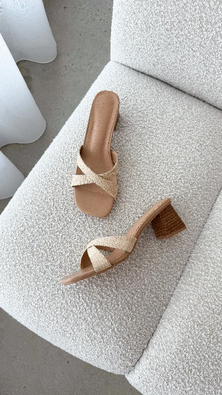 Elegantly stylish women's shoesWila Heel - Natural Raffia