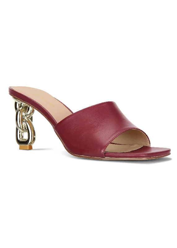 Comfy casual women's shoes for everyday wearChunky Chain Heel - Burgundy