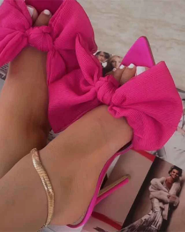Stylish and affordable women's shoesBig Bowknot Sweet Pointed Toe Sandals