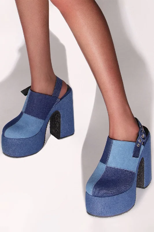 Fashion-forward and trendy women's shoe stylesChecked Smart Sling Back Denim Sandals