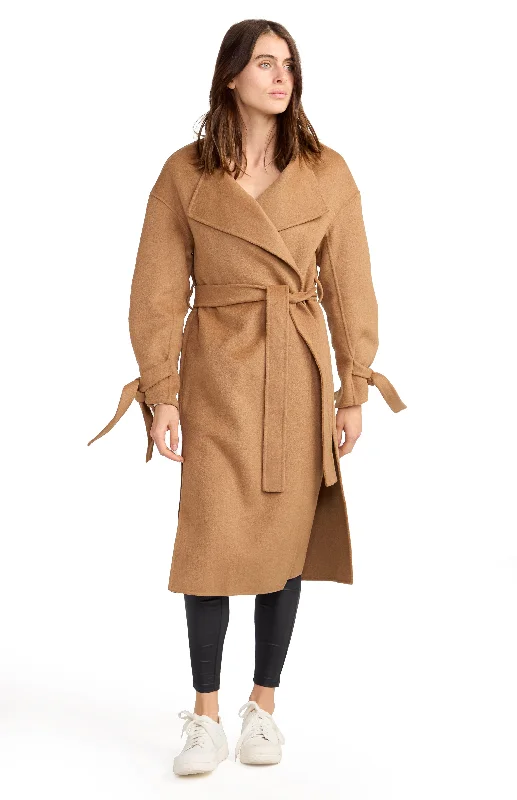 Bold and colorful women's shoes for making a statementHead Over Heels Collarless Robe Coat - Camel