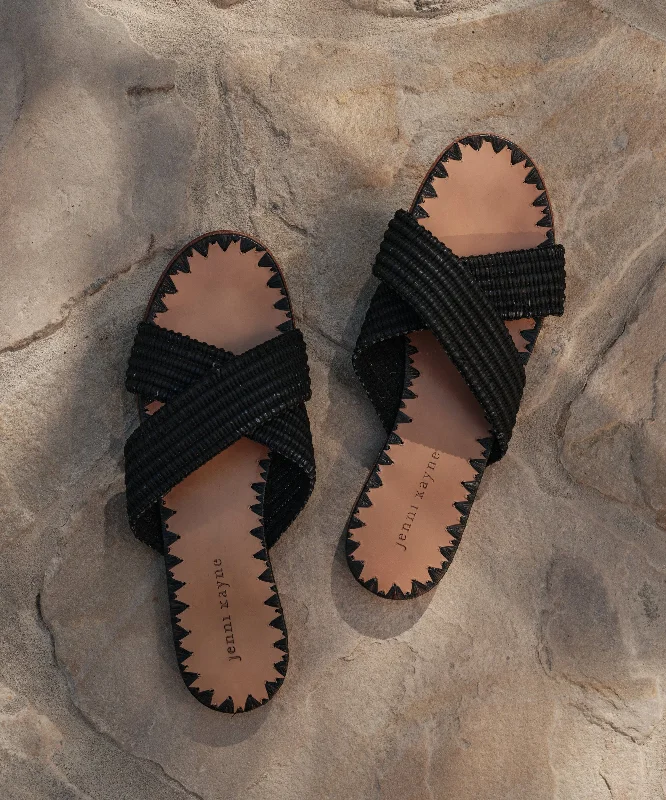 Chic and stylish women's shoes for cocktail partiesRaffia Crossover Sandal