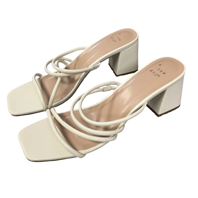 Versatile and adaptable women's shoes for every occasionSandals Heels Block By A New Day In Cream, Size: 10