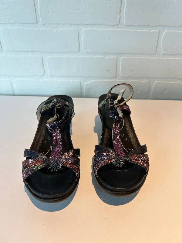 Elegant and sophisticated women's shoes for opera nightsSandals Heels Block By Abeo In Black & Purple, Size: 7