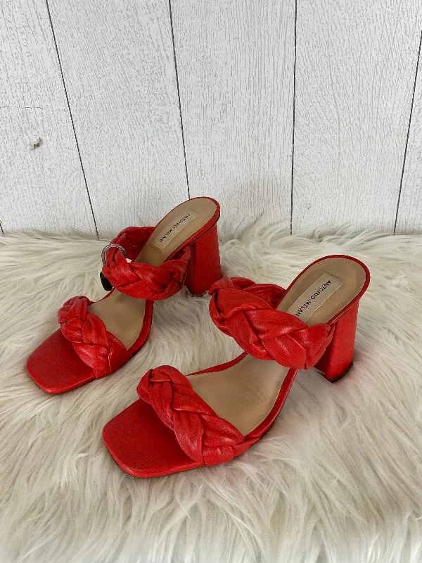 Chic and stylish women's shoes that complement every outfit and occasioSandals Heels Block By Antonio Melani In Red, Size: 9