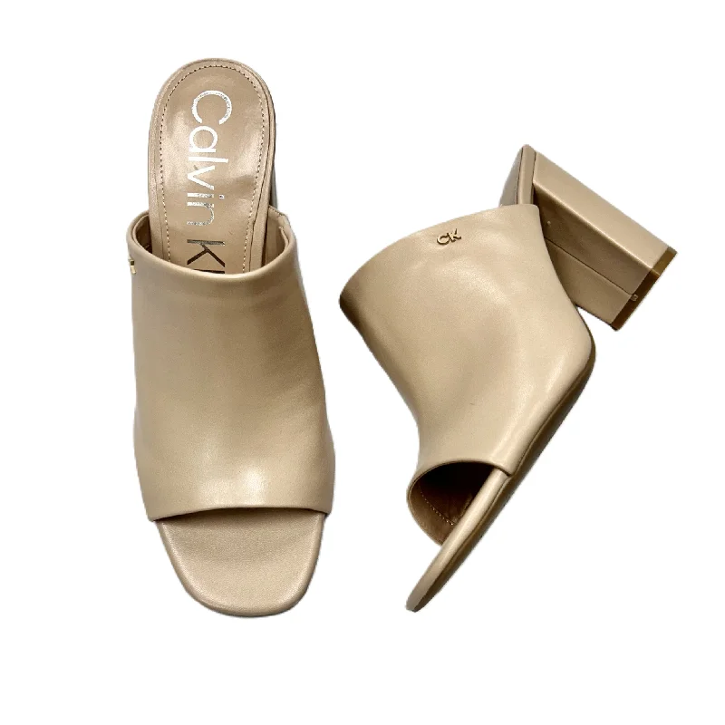 Durable and stylish women's shoes for active lifestylesSandals Heels Block By Calvin Klein In Tan, Size: 11