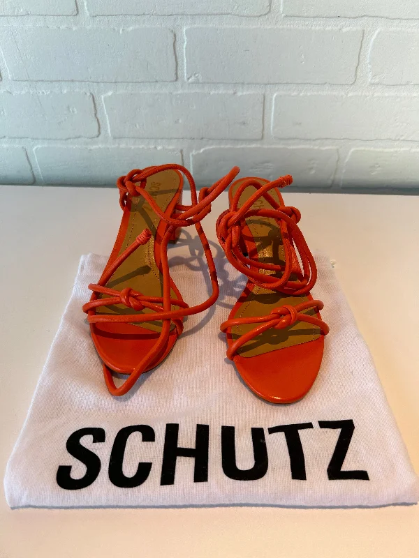 Flattering and figure-hugging women's footwearSandals Heels Block By Cma In Orange, Size: 7