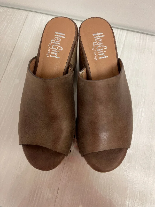 Comfy and stylish women's shoes for everyday casual wearSandals Heels Block By Corkys In Brown, Size: 6