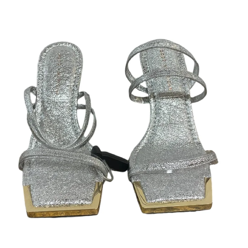 Elegant and sophisticated women's shoes for mature womenSandals Heels Block By Good American In Silver, Size: 7