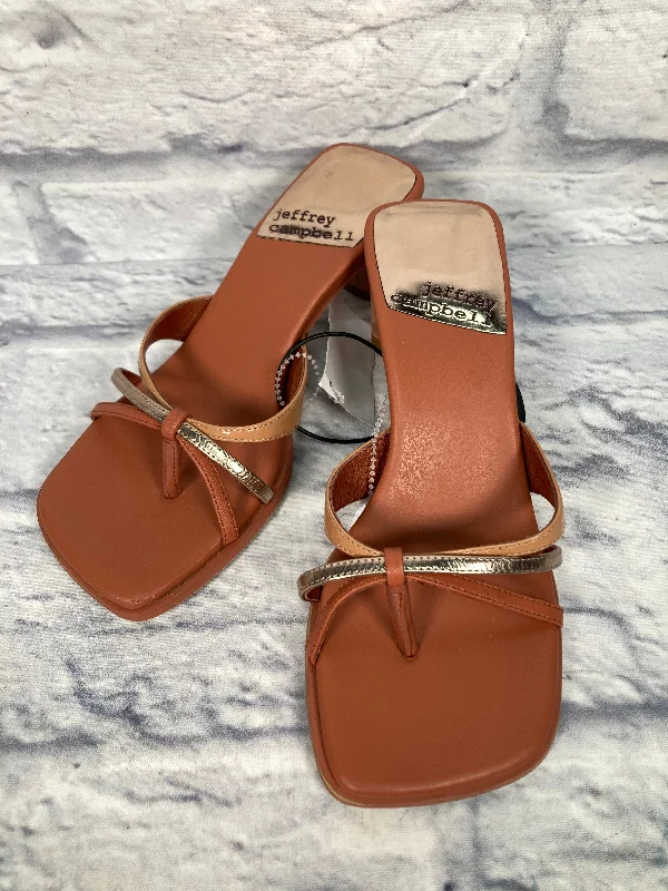 Stunning and eye-catching women's footwearSandals Heels Block By Jeffery Campbell In Tan, Size: 5