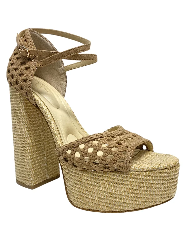 Feminine and dainty women's shoe designsSandals Heels Block By Jessica Simpson In Tan, Size: 10