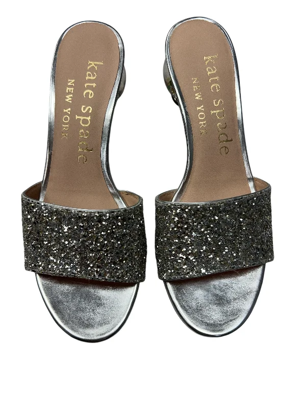Comfy and stylish women's shoes for everyday eleganceSandals Heels Block By Kate Spade In Silver, Size: 7