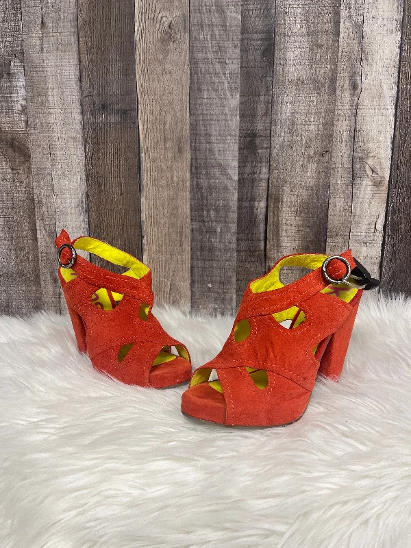 Comfy casual women's shoes for everyday wearSandals Heels Block By Kensie In Orange, Size: 7.5