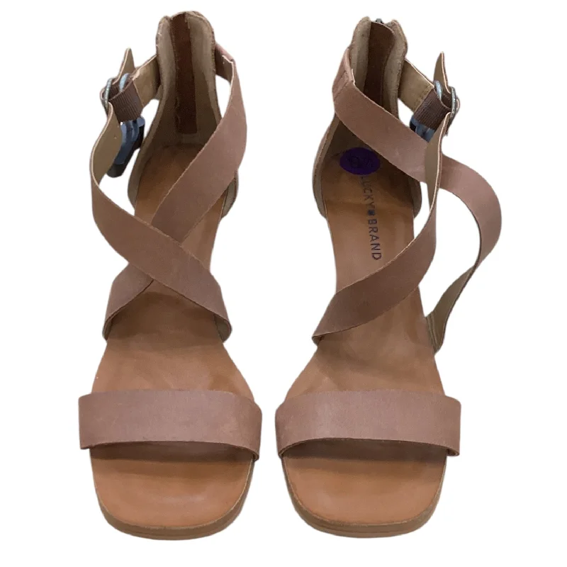 Elegant and sophisticated women's shoe stylesSandals Heels Block By Lucky Brand In Brown, Size: 8.5