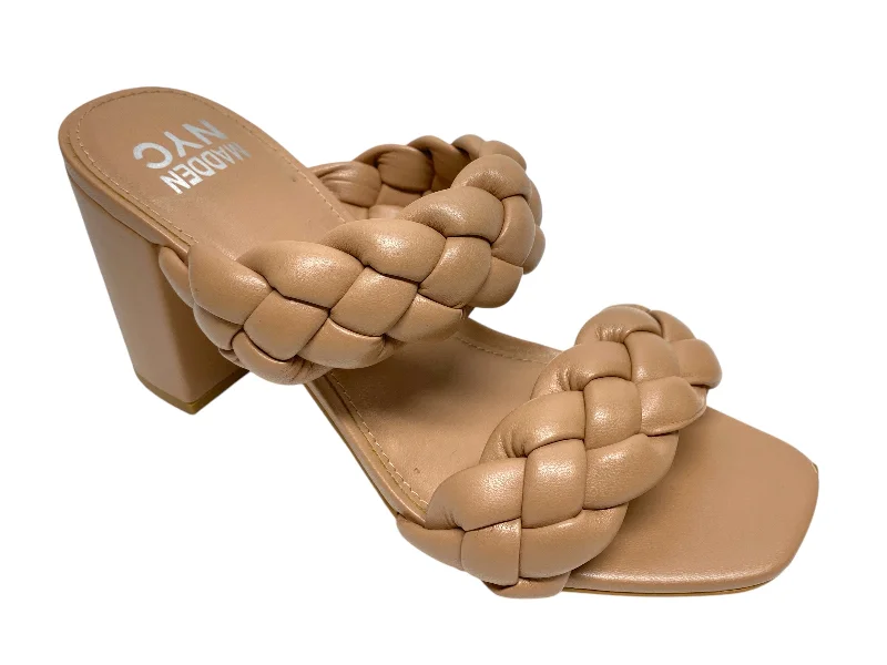 Stunning and glamorous women's shoes for evenings outSandals Heels Block By Madden Nyc In Beige, Size: 9