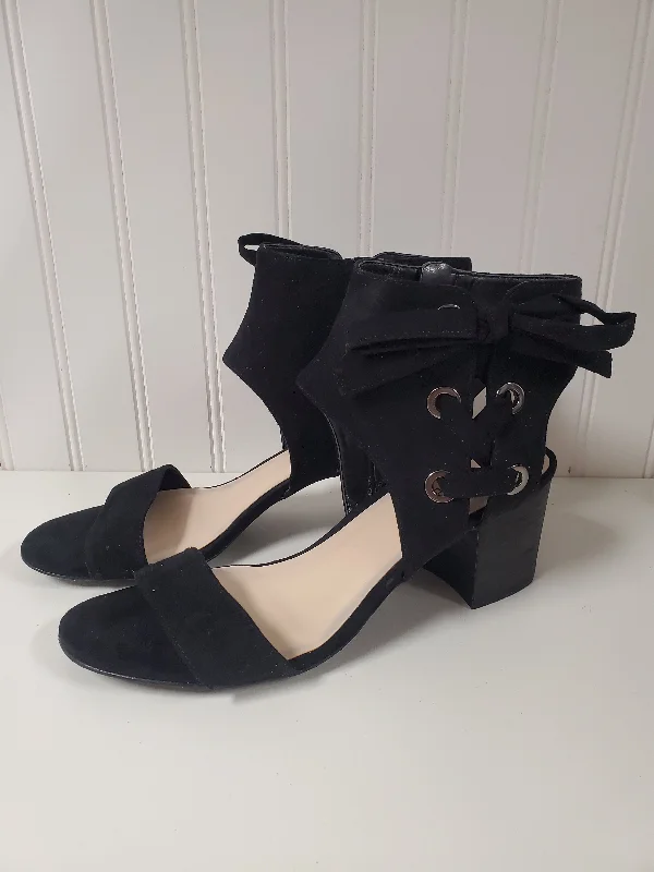 Elegant and classic women's shoes for prom nightSandals Heels Block By Nine West In Black, Size: 9