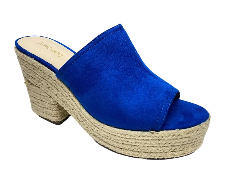 Practical and functional women's footwear solutionsSandals Heels Block By Nine West In Blue, Size: 10