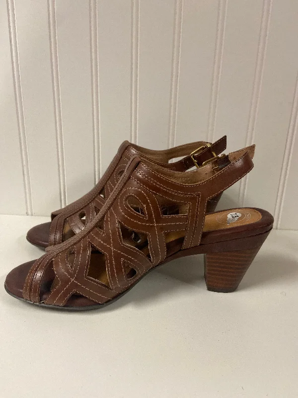 Versatile and elegant women's shoes for any outfitSandals Heels Block By Nurture In Brown, Size: 7.5