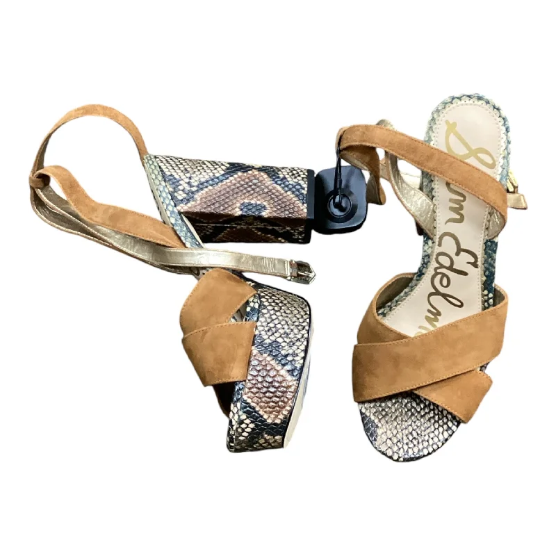 Elegant and sophisticated women's shoes for dinner datesSandals Heels Block By Sam Edelman In Snakeskin Print, Size: 7.5