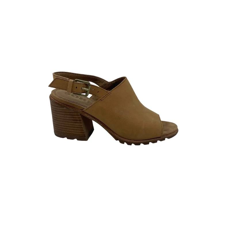 Classy and elegant women's shoes for formal eventsSandals Heels Block By Sorel In Tan, Size:6