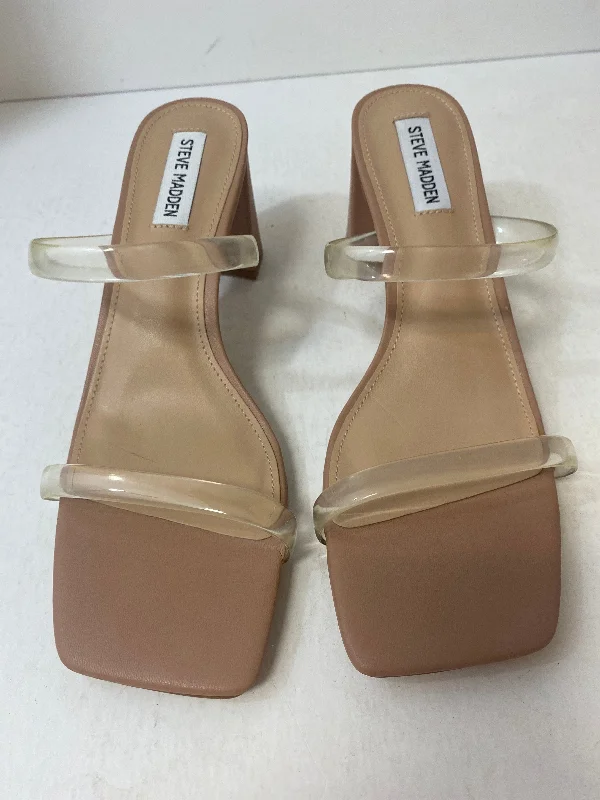 Chic and versatile women's footwearSandals Heels Block By Steve Madden In Beige, Size: 10