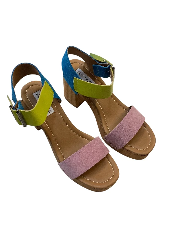 Flattering and figure-hugging women's footwearSandals Heels Block By Steve Madden In Pink, Size: 9