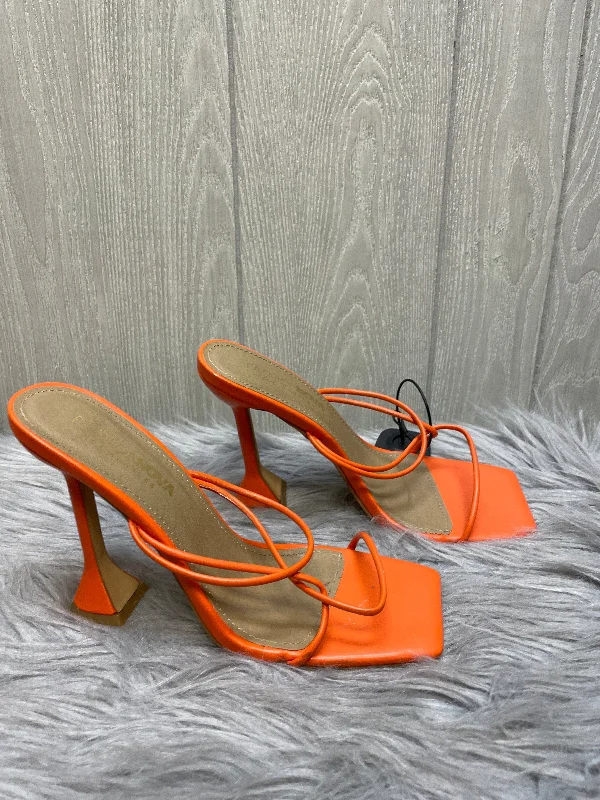 Elegant and classic women's shoes for prom nightSandals Heels Stiletto By Fashion Nova In Orange, Size: 7