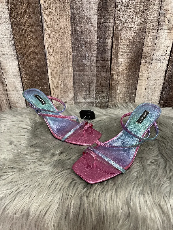 Practical and stylish women's shoes for travelSandals Heels Stiletto By Nine West In Pink & Purple, Size: 9.5