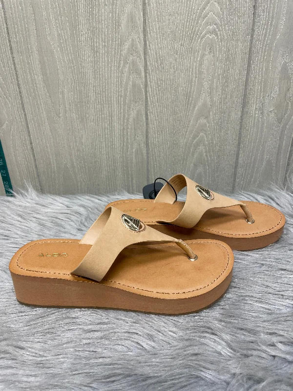 Bold and unique women's shoes for fashion-forward individualsSandals Heels Wedge By Aldo In Tan, Size: 8