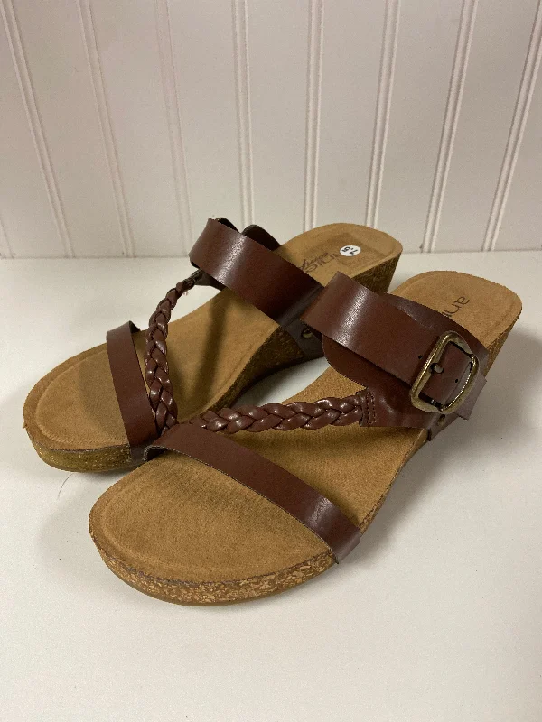 Chic and stylish women's shoes for fashion weekSandals Heels Wedge By Annie In Brown, Size: 7.5