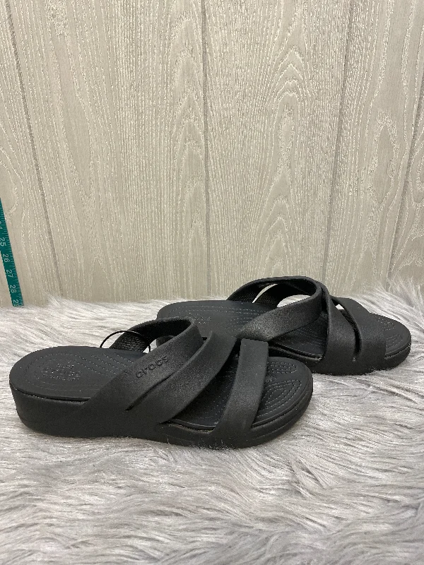 Luxurious and comfortable women's shoe options for special occasionsSandals Heels Wedge By Crocs In Black, Size: 9