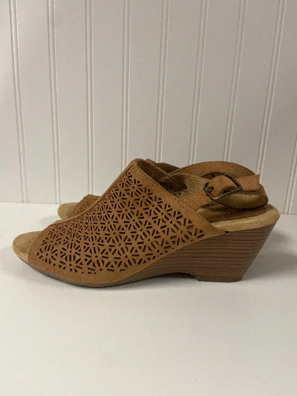 Bold and colorful women's shoes for making a statementSandals Heels Wedge By Croft And Barrow In Brown, Size: 7.5