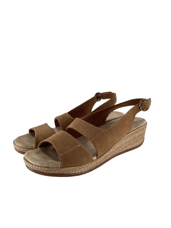 Elegant and sophisticated women's shoe stylesSandals Heels Wedge By Easy Street In Brown, Size: 7.5