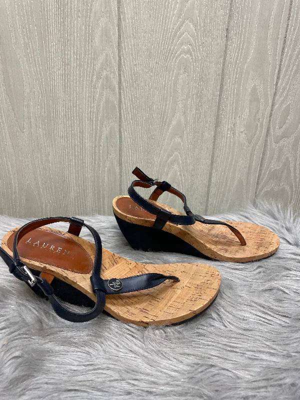 Comfy and stylish women's shoes for flat feetSandals Heels Wedge By Lauren By Ralph Lauren In Navy, Size: 8.5