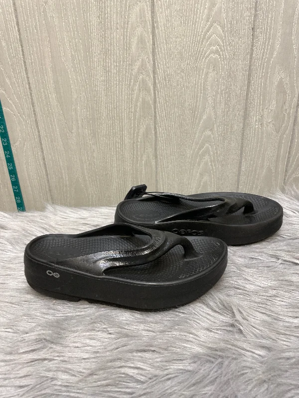 Elegant and classic women's shoes for bridal partiesSandals Heels Wedge By Oofos In Black, Size: 9