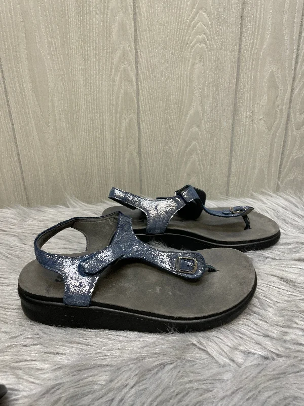 Versatile and stylish women's shoes for all occasions and seasonsSandals Heels Wedge By Sas In Blue & Silver, Size: 7