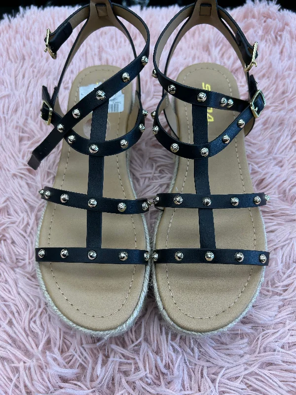 Stunning and glamorous women's shoes for evenings outSandals Heels Wedge By Soda In Black, Size: 8