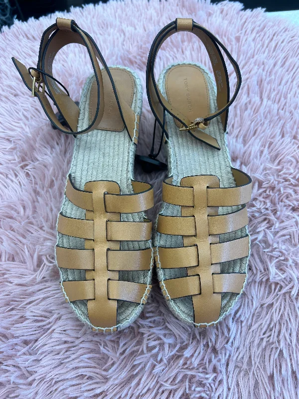 Exotic and bold women's shoe designsSandals Heels Wedge By Tory Burch In Tan, Size: 10