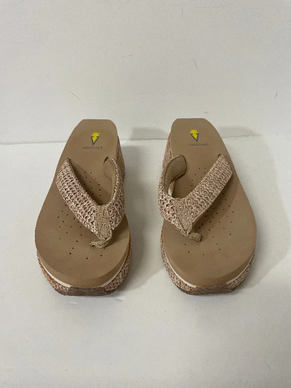 Elegant and sophisticated women's shoes for dinner datesSandals Heels Wedge By Volatile In Beige, Size: 9