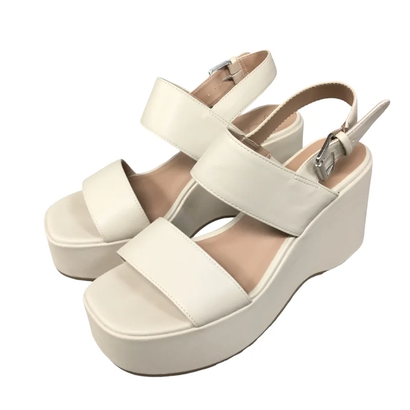 Feminine and romantic women's shoe designsSandals Heels Wedge By Wonderly In Cream, Size: 7