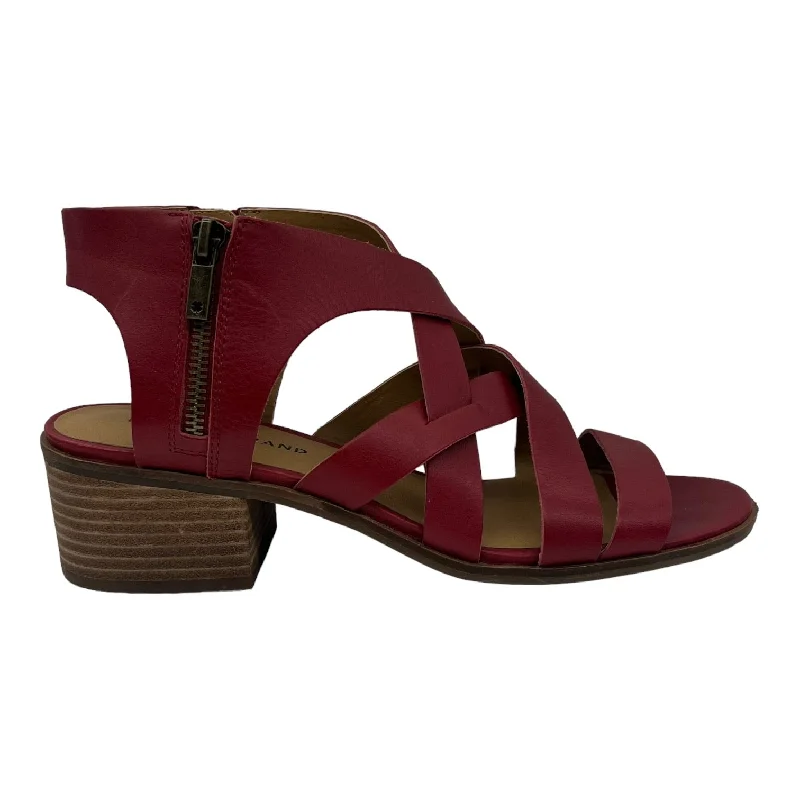 Versatile and chic women's shoes for everyday eleganceRED SANDALS HEELS BLOCK by LUCKY BRAND Size:9.5